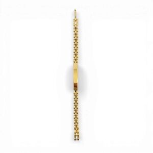 New! Gold Tone ID Plate Link Bracelet Minimalist Chain Bracelet